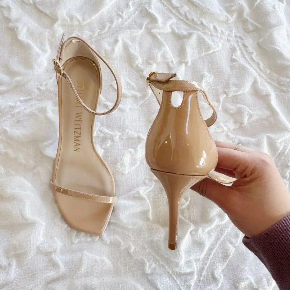 Stuart Weitzman Nudistcurve 75 High Heel Sandals Size 6